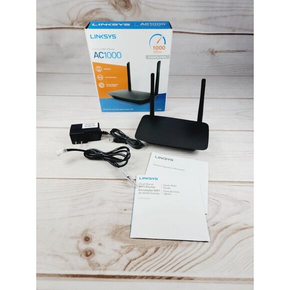 Linksys Dual Band AC1000 Wi-Fi Router, Wi-Fi 5 Technology, Black Tested - Picture 1 of 16